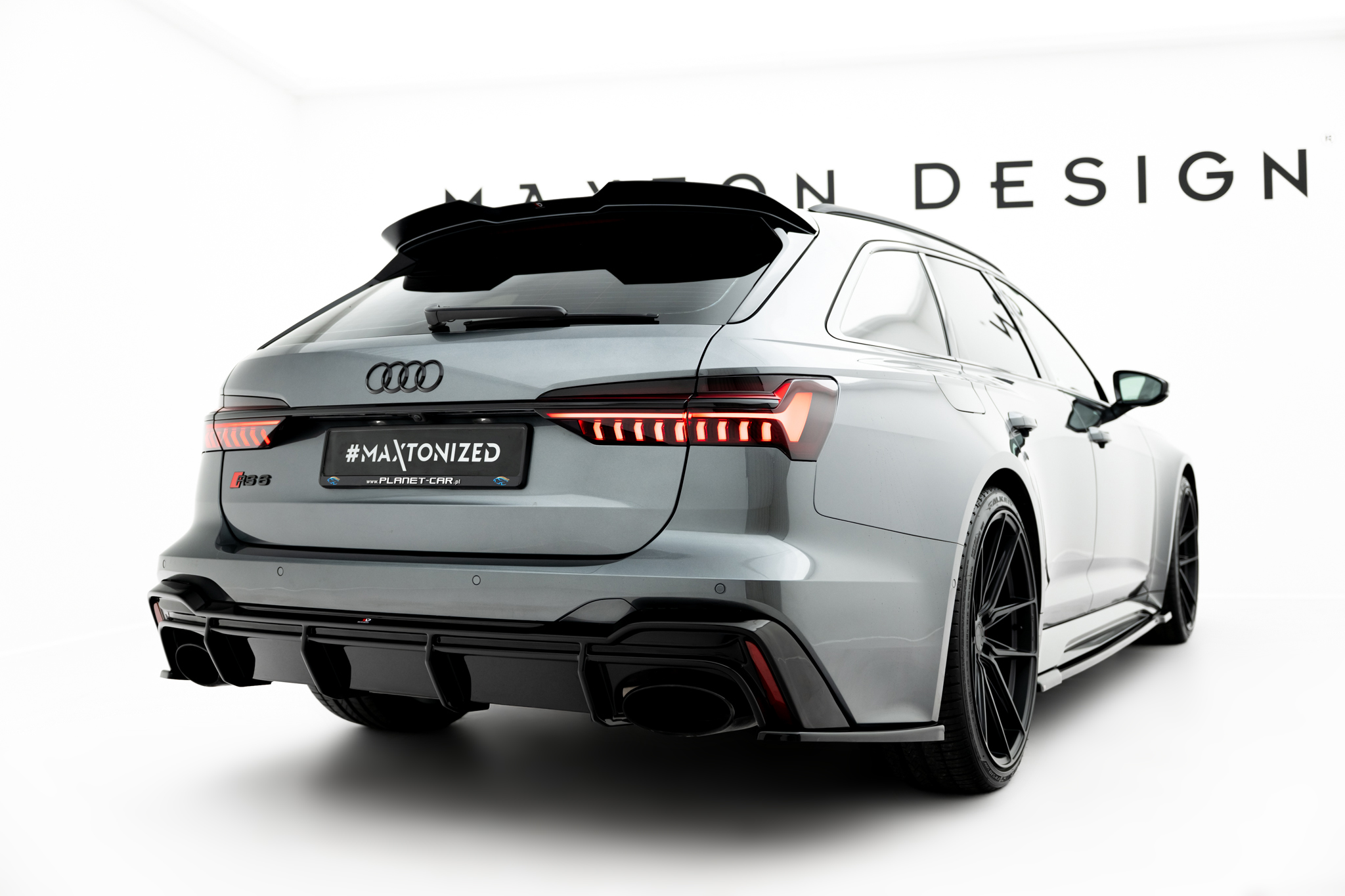 Spoiler CAP V.2 für Audi RS6 C8 / C8 Facelift schwarz Hochglanz
