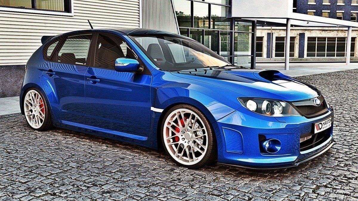Street+ Spoilerlippe Front Ansatz V.1 passend für Subaru Impreza WRX STI MK3 FL schwarz Hochglanz