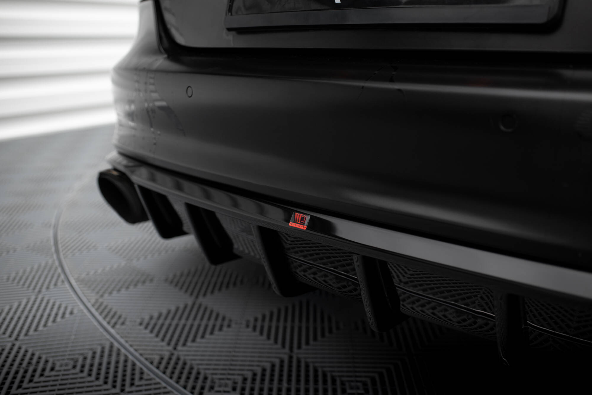 Street+ Heck Ansatz Diffusor passend für Audi A7 S-Line C7 schwarz Hochglanz