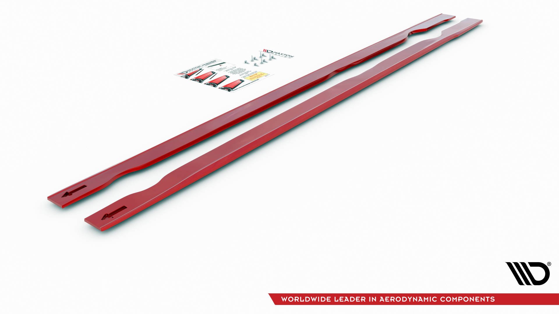 Street+ Seitenschweller Leisten passend für VW Golf 7 GTI TCR rot Hochglanz