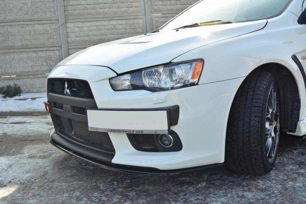 Street+ Spoilerlippe Front Ansatz V.2 passend für Mitsubishi Lancer Evo X schwarz matt