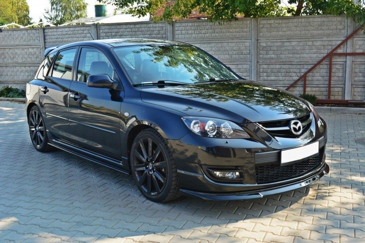 Street+ Spoilerlippe Front Ansatz passend für Mazda 3 MPS Mk1 schwarz Hochglanz