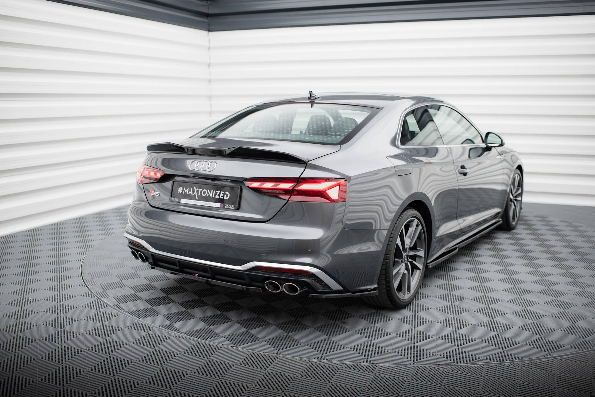 Street+ Heck Ansatz Flaps passend für Audi S5 Sportback / Coupe F5 FL schwarz Hochglanz