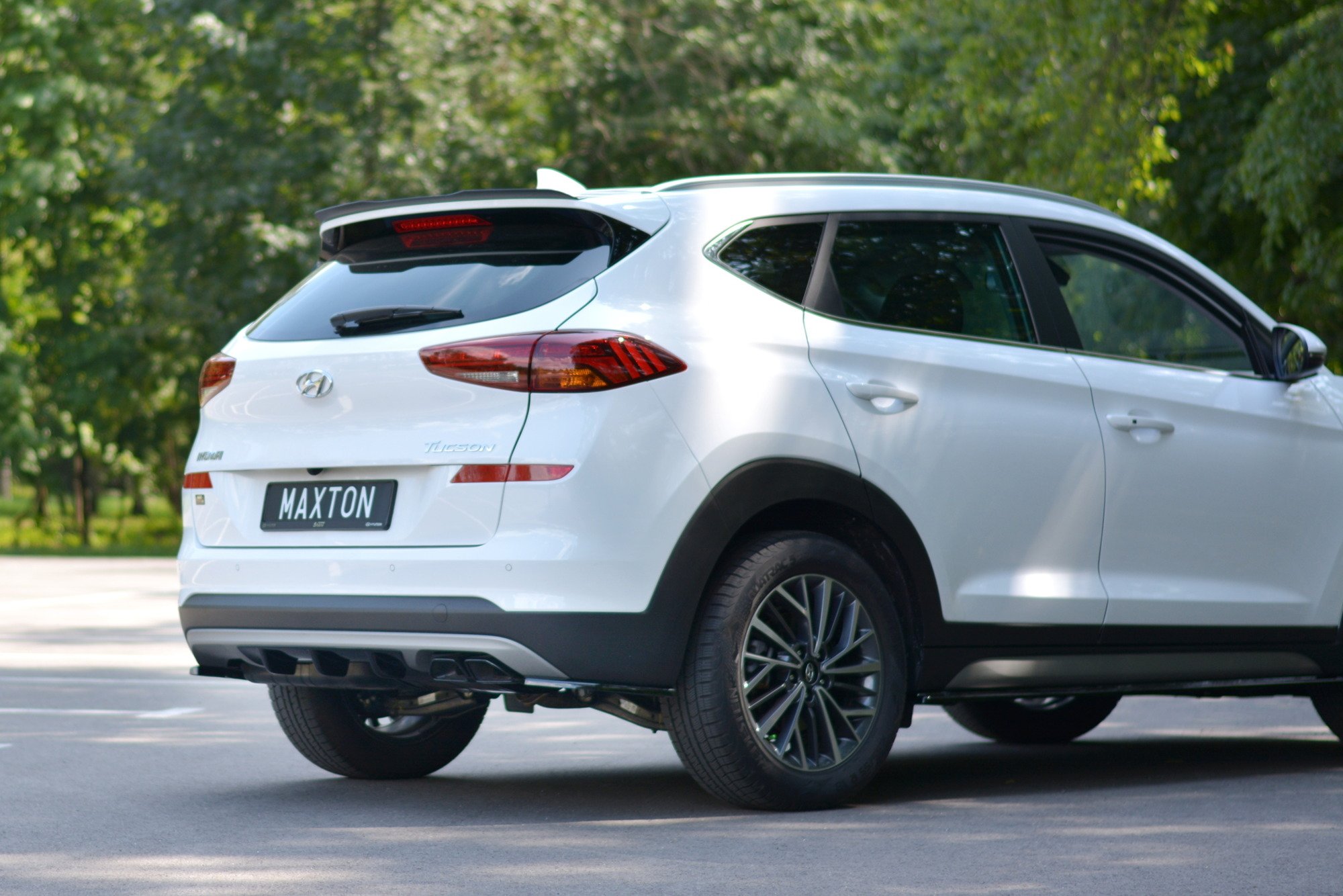 Diffusor Heck Ansatz für Hyundai Tucson Mk3 Facelift schwarz Hochglanz