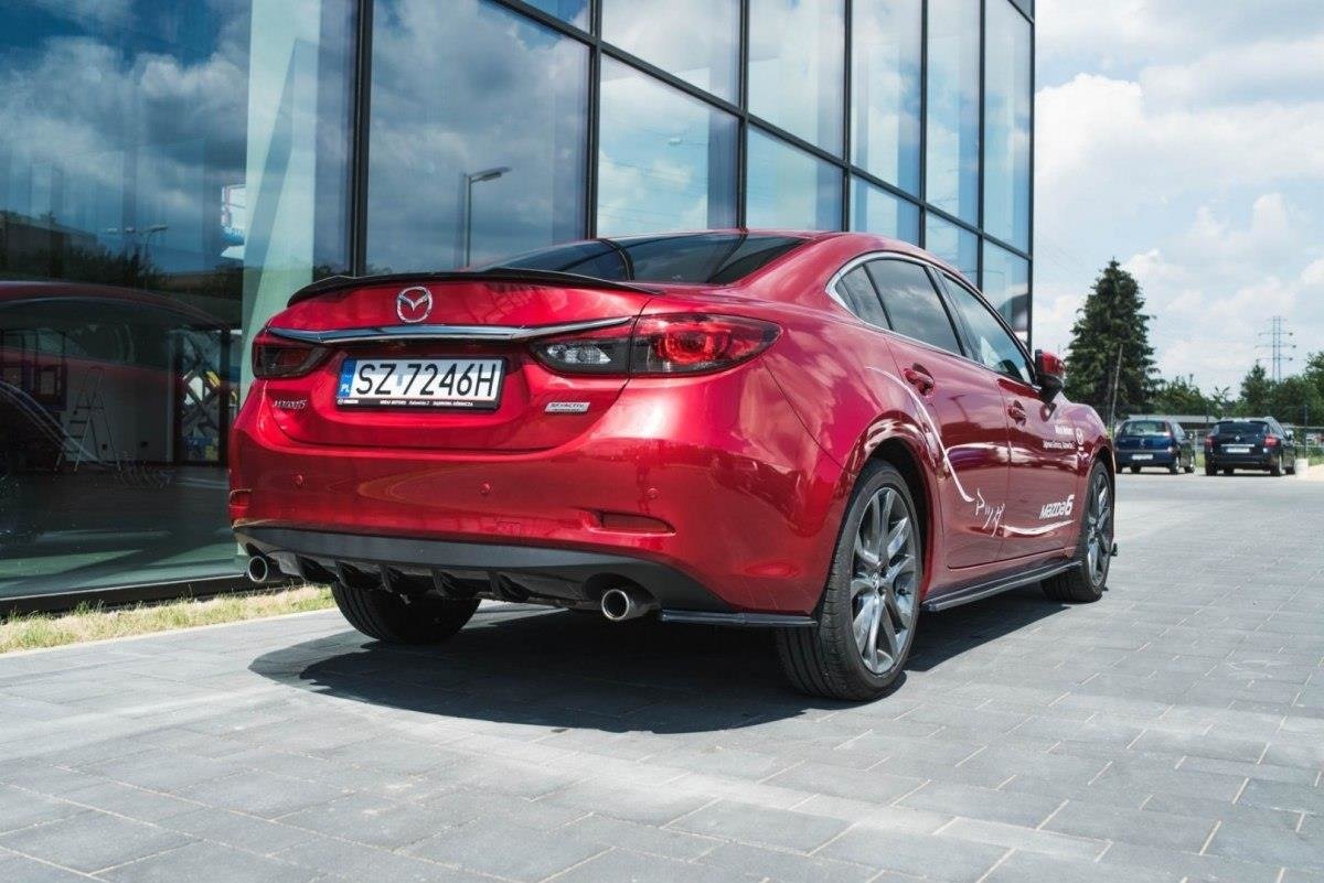 Heck Ansatz Flaps Diffusor V.1 für Mazda 6 GJ Mk3 Facelift schwarz Hochglanz