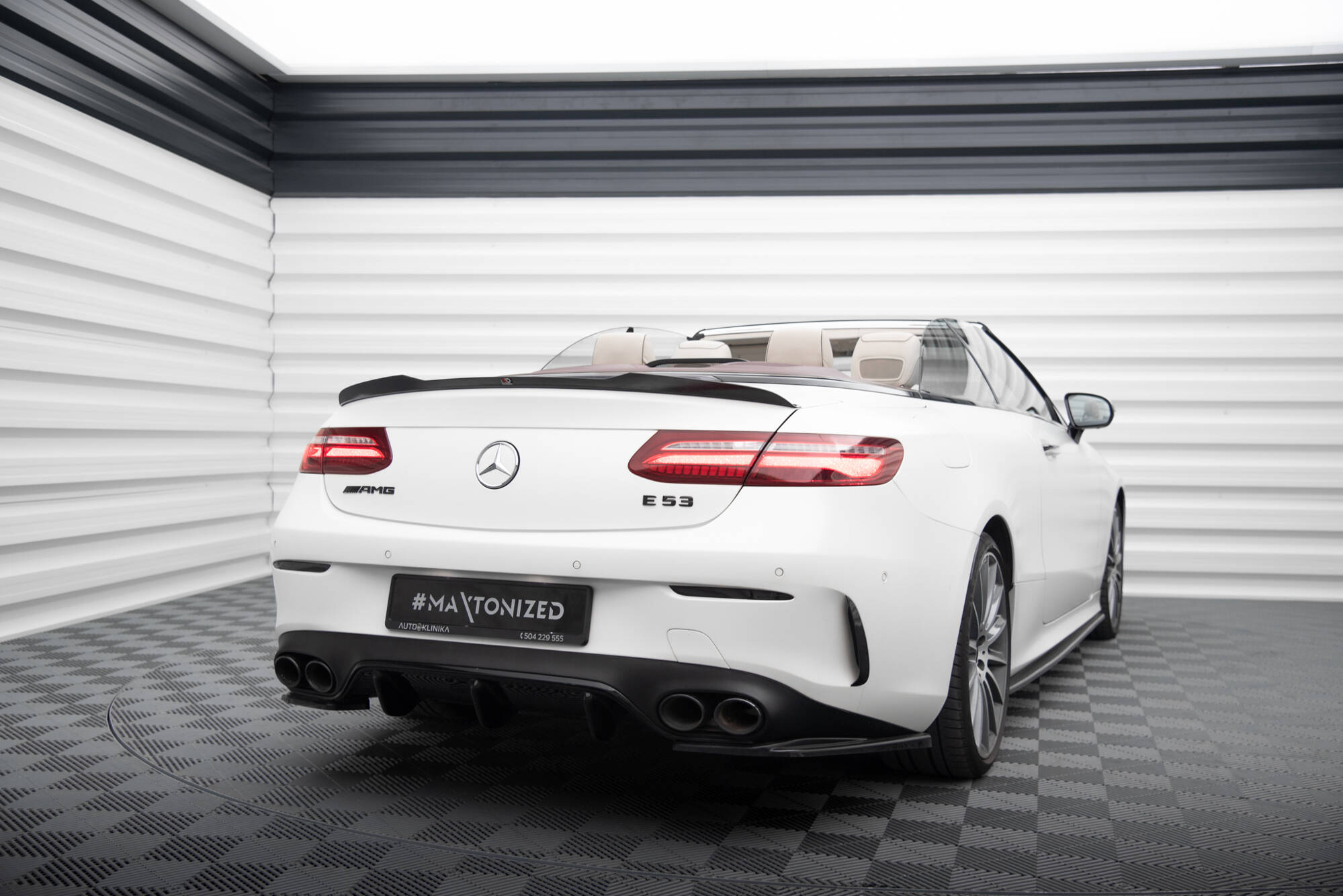 Heck Spoiler Aufsatz Abrisskante passend für Mercedes E Cabriolet AMG-Line / E53 AMG A238 schwarz Hochglanz