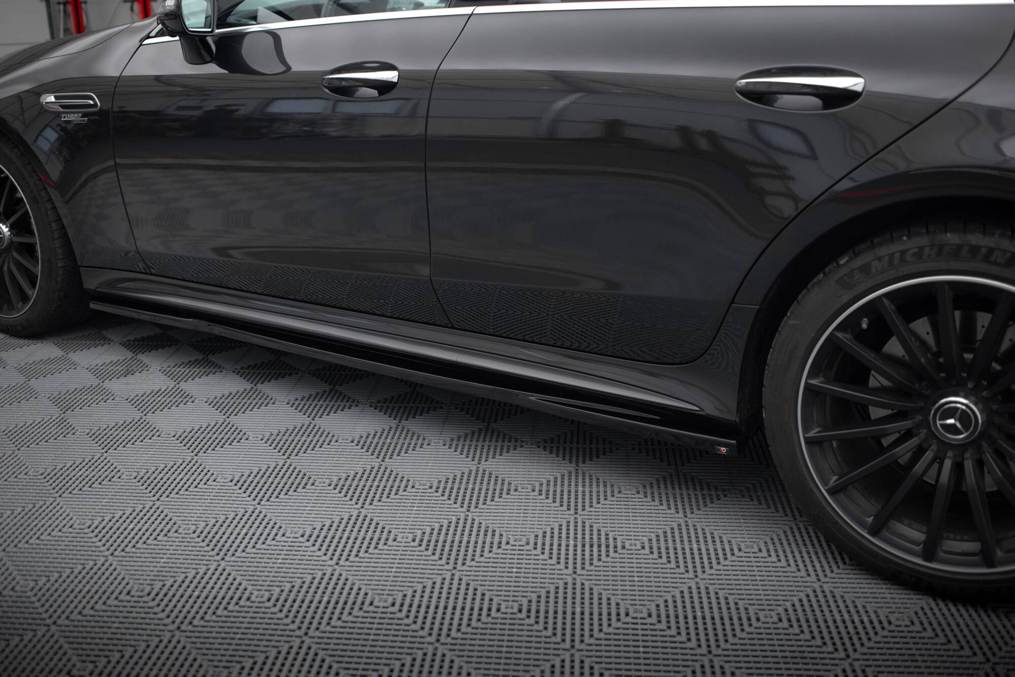 Street+ Seitenschweller Leisten passend für Mercedes-AMG GT 53 4-Door Coupe X290 schwarz Hochglanz