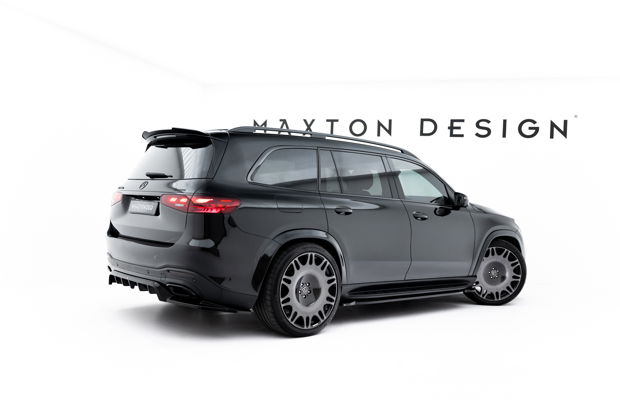 Street+ Seitenschweller Leisten V.2 passend für Mercedes GLS AMG-Line X167 schwarz Hochglanz