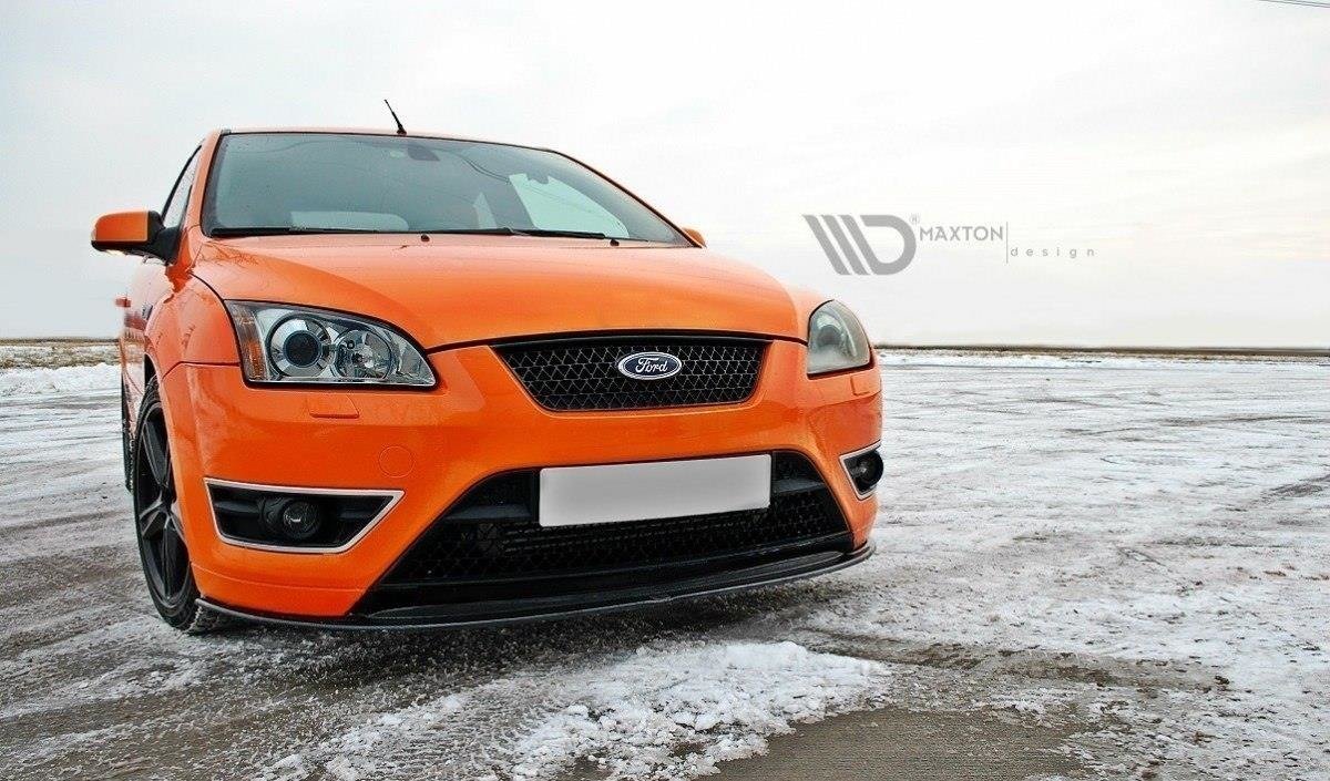 Street+ Spoilerlippe Front Ansatz V.2 passend für Ford Focus ST Mk2 schwarz Hochglanz