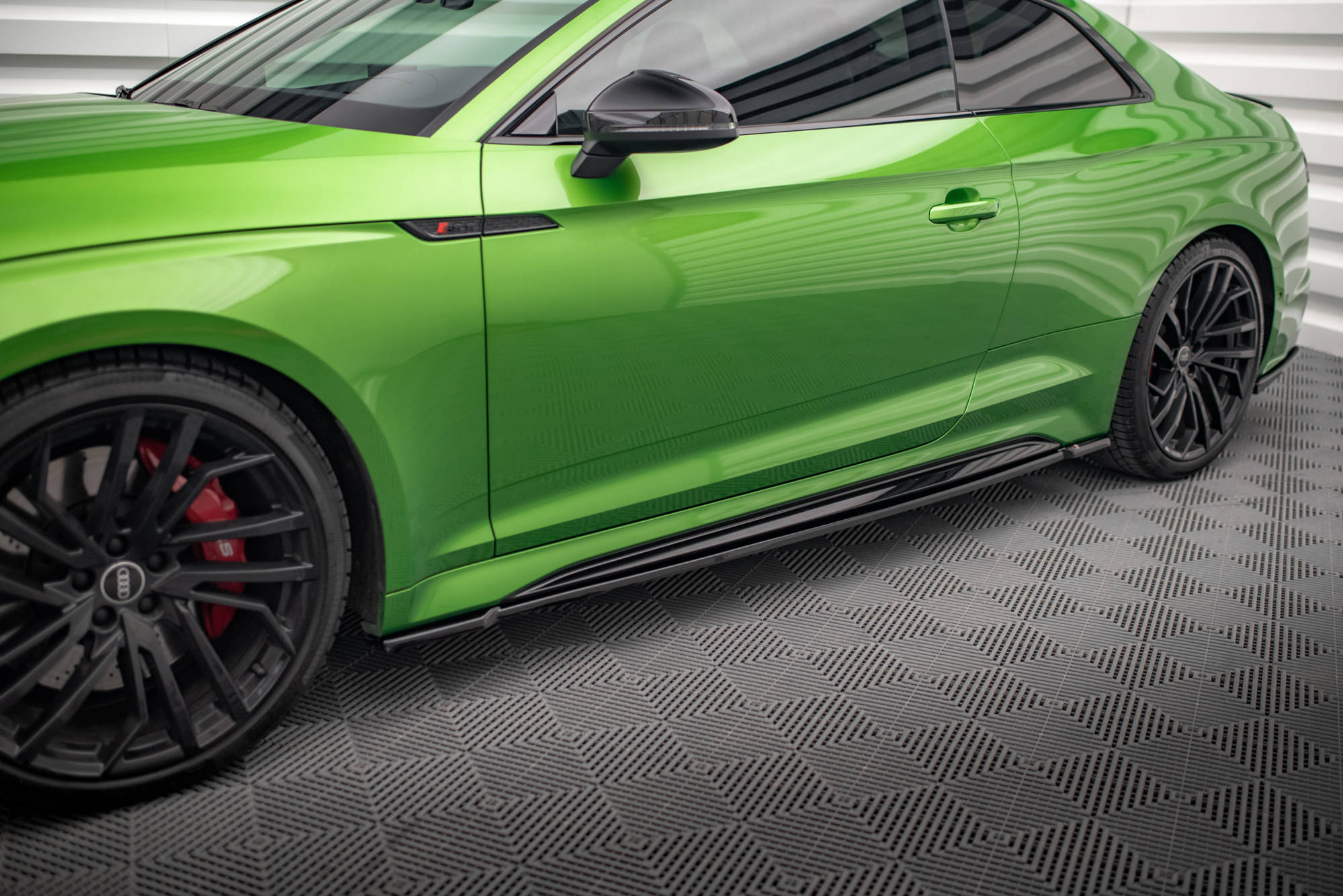 Street+ Seitenschweller Leisten passend für Audi RS5 Coupe F5 FL schwarz Hochglanz