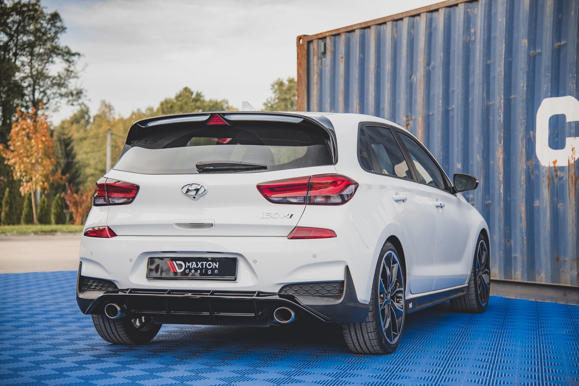 Street+ Heck Ansatz Diffusor V.3 passend für Hyundai I30 N Mk3 Hatchback schwarz Hochglanz