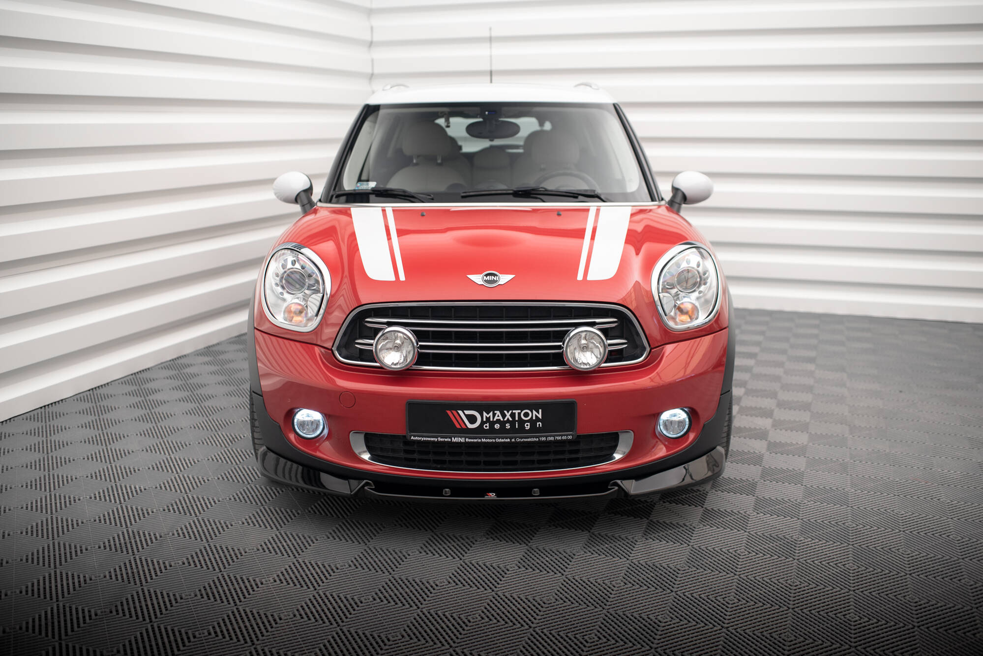 Street+ Spoilerlippe Front Ansatz passend für Mini Cooper Countryman R60 FL schwarz Hochglanz