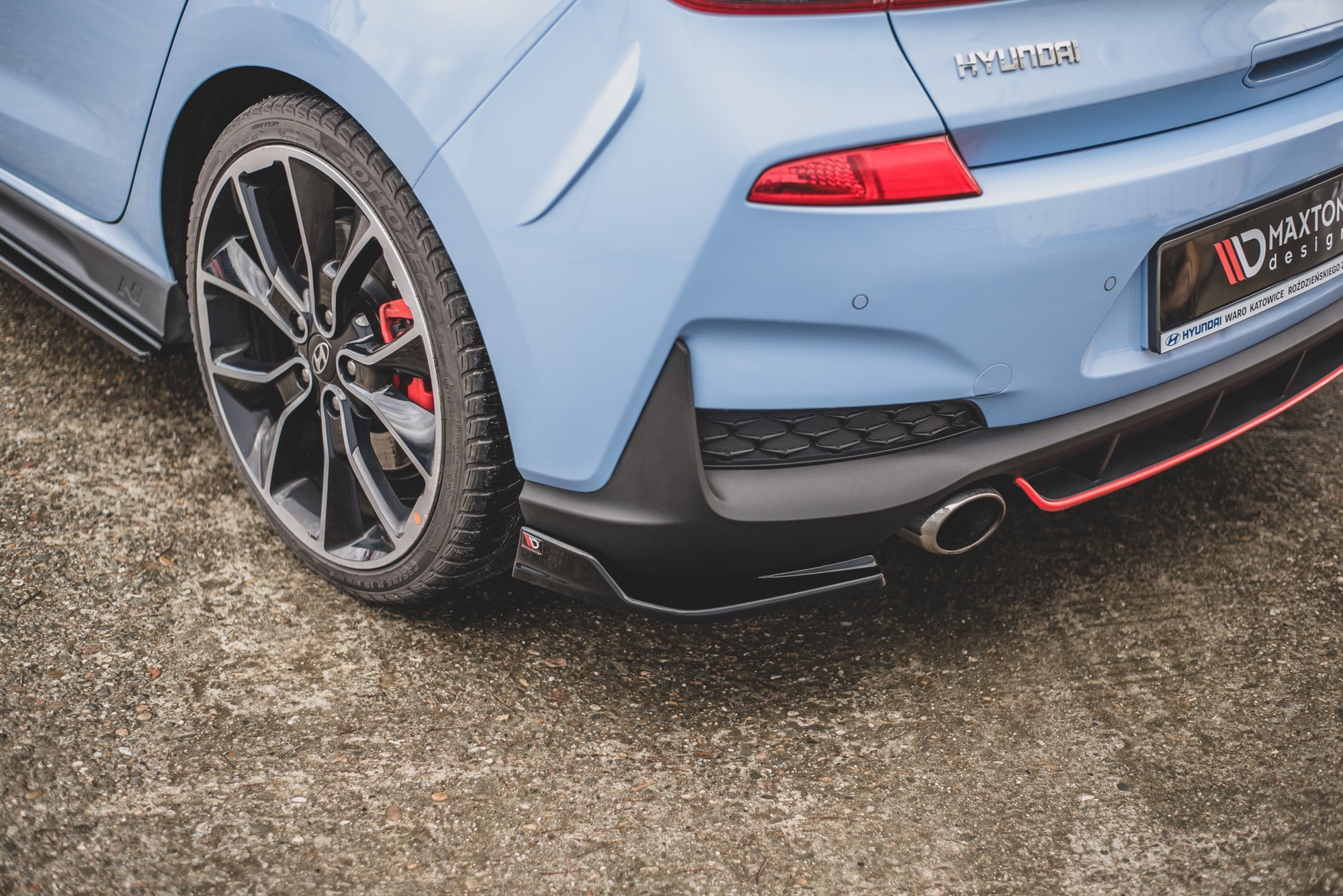 Heck Ansatz Flaps Diffusor V.3 für Hyundai I30 N Mk3 Hatchback schwarz Hochglanz