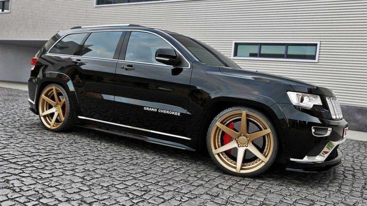 Street+ Seitenschweller Leisten passend für Jeep Grand Cherokee Summit WK2 FL schwarz Hochglanz