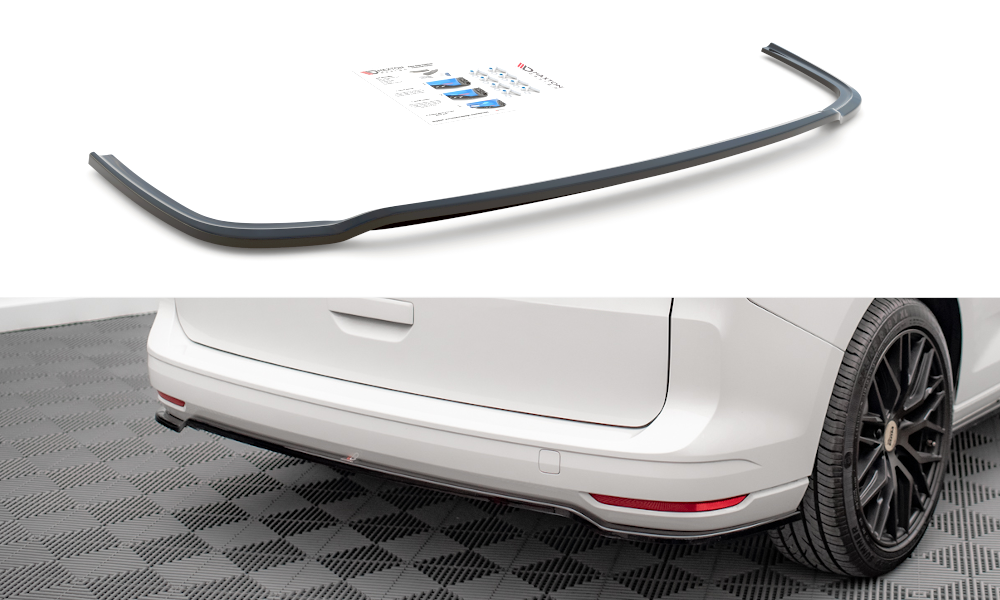 Street+ Mittlerer Diffusor Heck Ansatz passend für VW Caddy Mk5 / Ford Transit Connect Mk3 schwarz Hochglanz