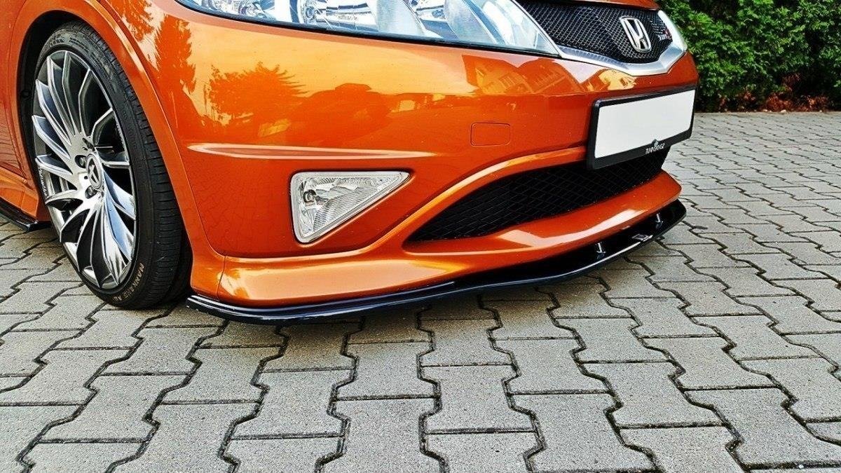 Street+ Spoilerlippe Front Ansatz passend für Honda Civic VIII TYPE S/R schwarz Hochglanz