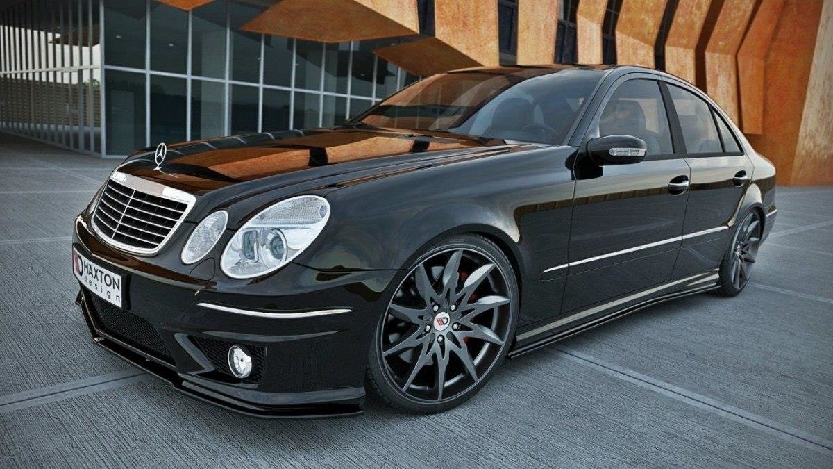 Street+ Seitenschweller Leisten passend für Mercedes E-Klasse W211 AMG schwarz Hochglanz