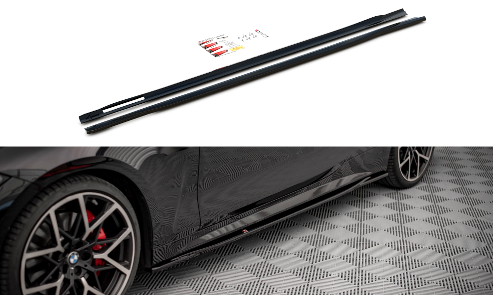 Street+ Seitenschweller Leisten V.3 passend für BMW 4er M-Paket G22 Carbon Look