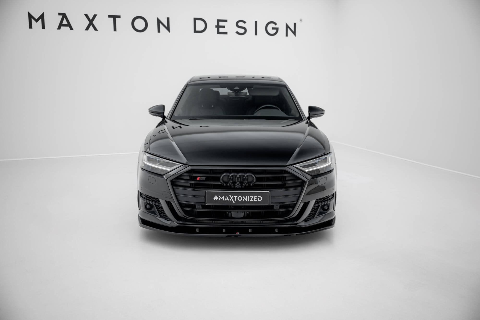 Street+ Spoilerlippe Front Ansatz V.2 passend für Audi S8 / A8 S-Line D5 schwarz Hochglanz