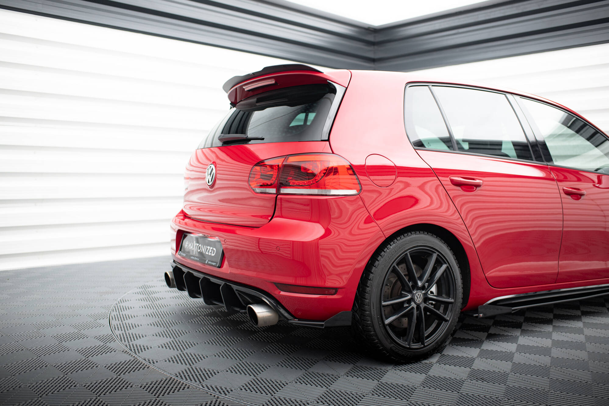 Street Pro Heck Ansatz Flaps passend für VW Golf GTI Mk6 schwarz Hochglanz