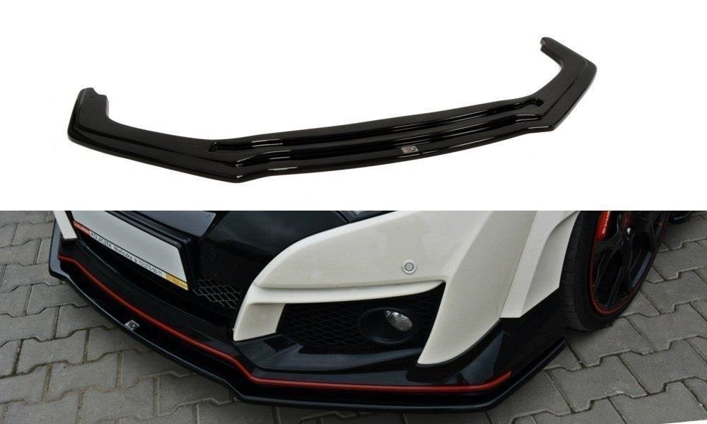 Street+ Spoilerlippe Front Ansatz V.1 passend für Honda Civic IX TYPE R schwarz Hochglanz