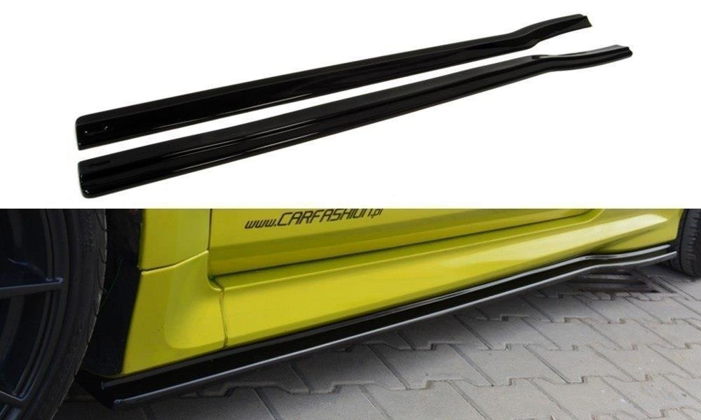 Street+ Seitenschweller Leisten passend für Ford Focus RS Mk2 schwarz Hochglanz