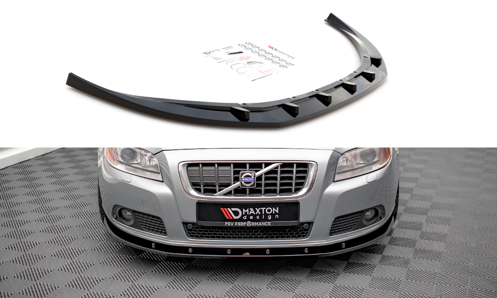 Street+ Spoilerlippe Front Ansatz V.1 passend für Volvo V70 Mk3 schwarz Hochglanz