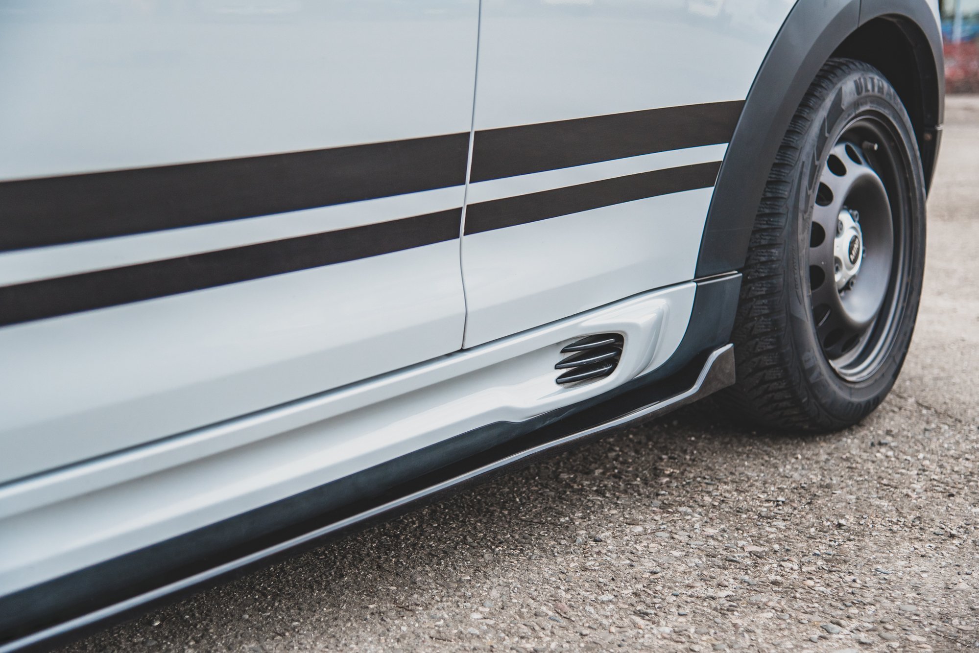 Seitenschweller Ansatz für Mini Countryman Mk1 JCW schwarz Hochglanz