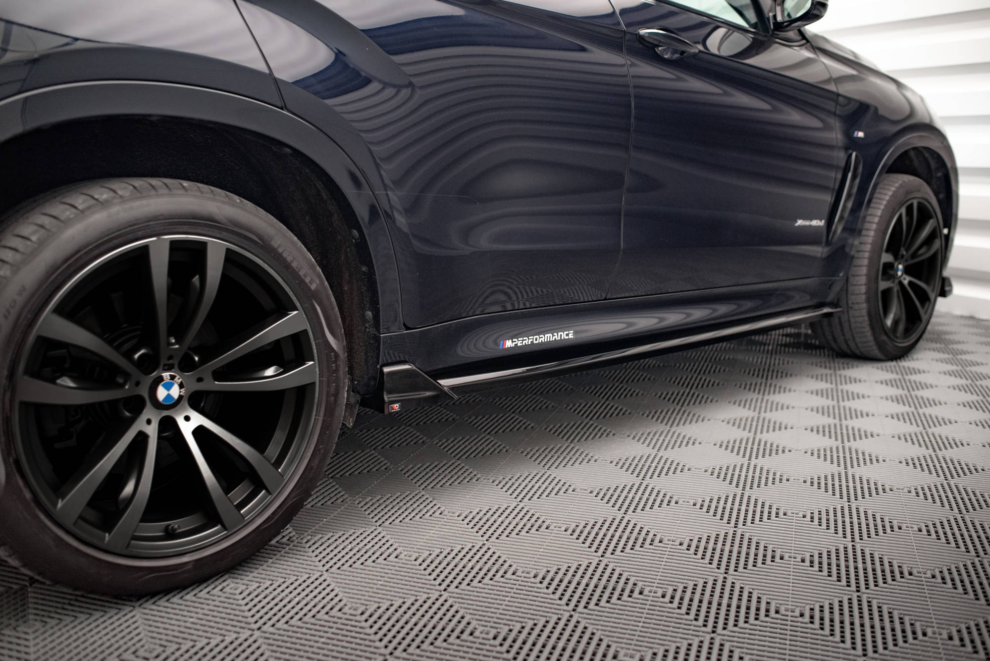 Street+ Seitenschweller Leisten V.2 passend für BMW X6 M-Paket F16 schwarz Hochglanz