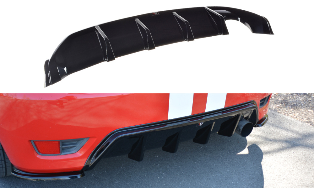 Diffusor Heck Ansatz für Ford Fiesta ST Mk6 schwarz Hochglanz