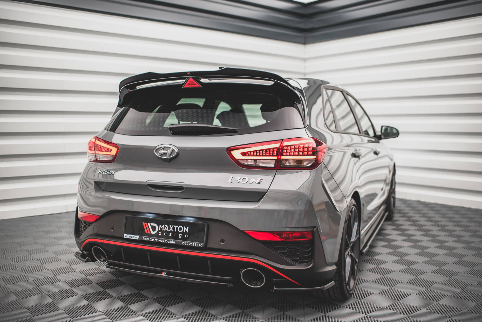 Street+ Heck Ansatz Flaps V.2 passend für Hyundai I30 N Hatchback Mk3 FL schwarz Hochglanz