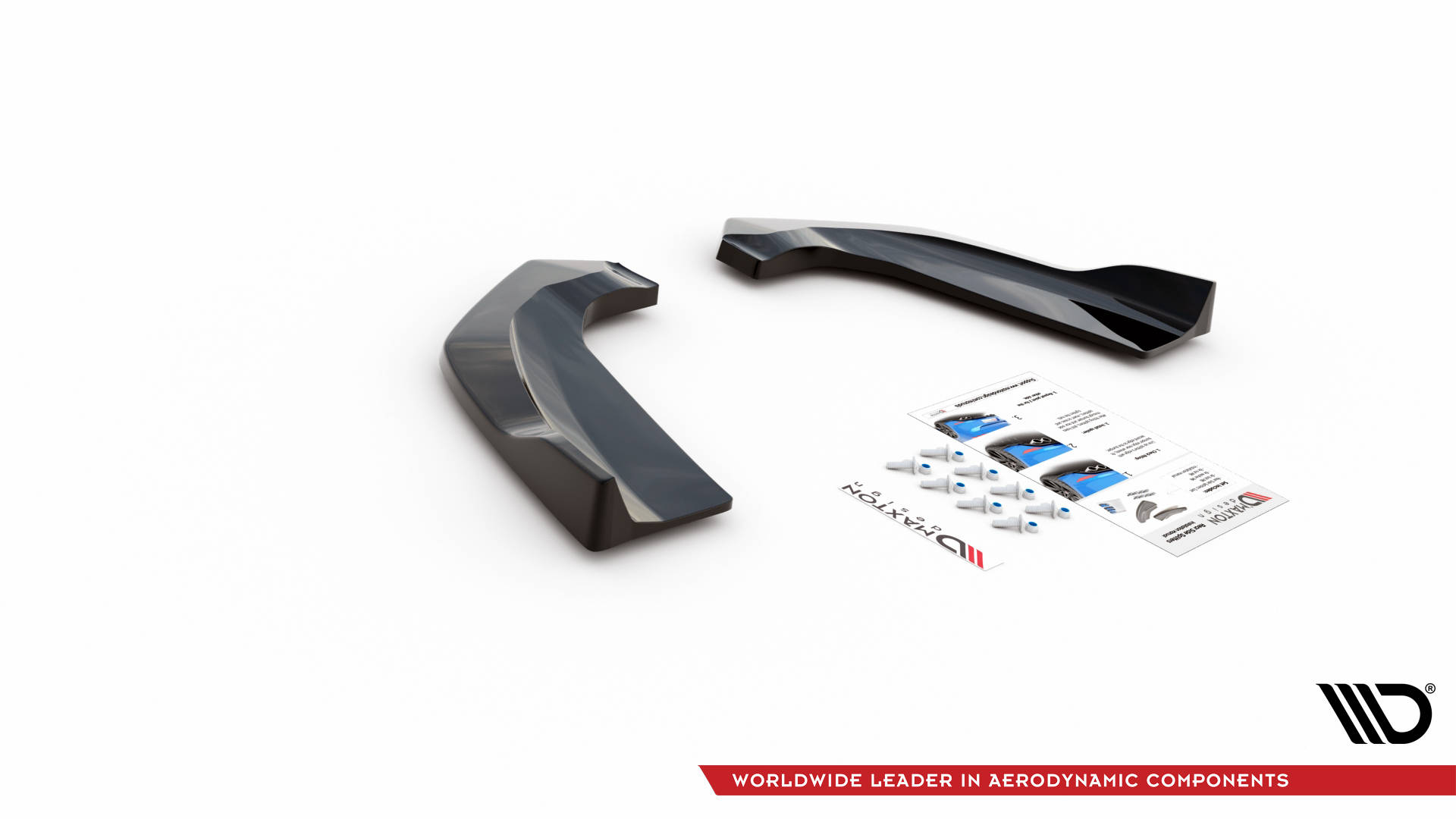 Street+ Heck Ansatz Flaps passend für Ford Escape ST-Line Mk3 schwarz Hochglanz