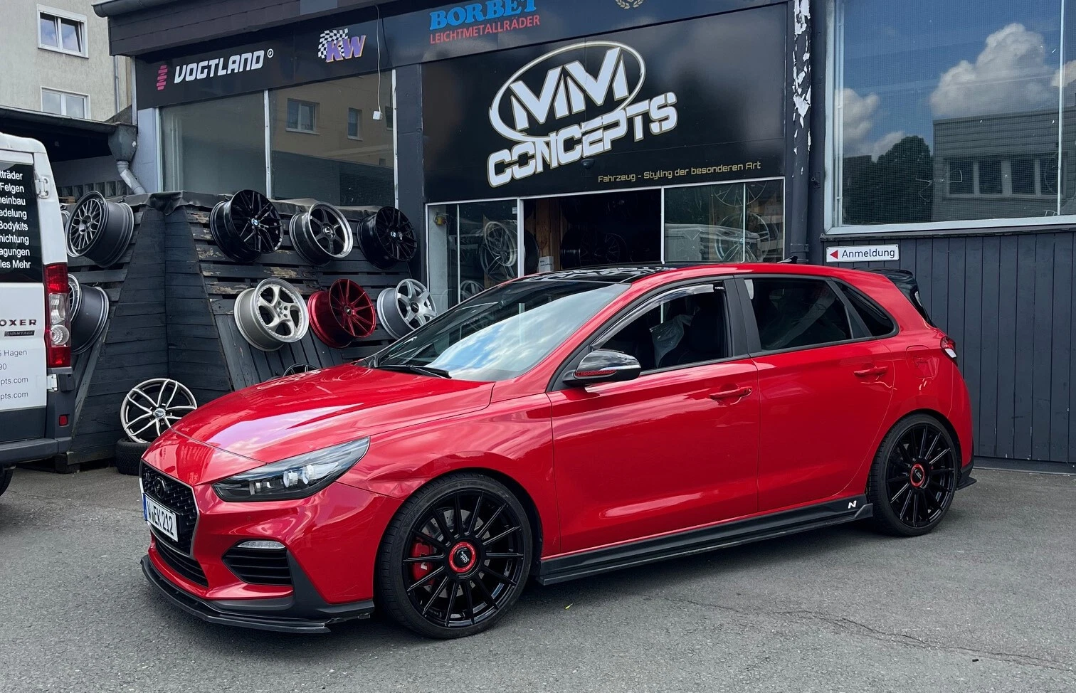 18 zoll MM04 Felgen 5x114,3 Schwarz für Hyundai I30N Performance Kia Proceed GT