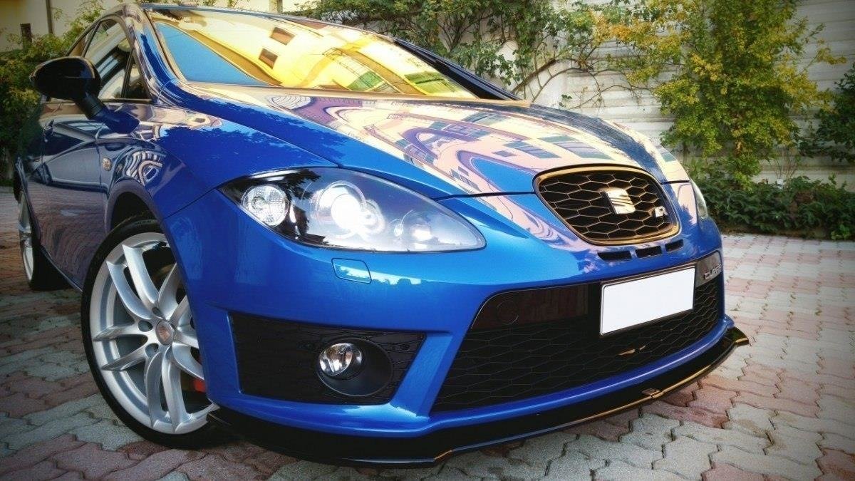 Street+ Spoilerlippe Front Ansatz V.1 passend für Seat Leon MK2 CUPRA FR FL schwarz Hochglanz