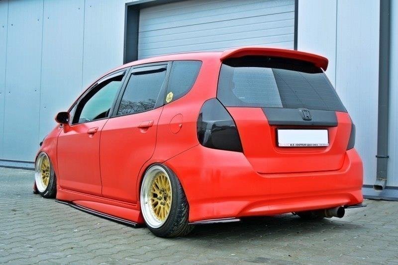 Street+ Heck Ansatz Flaps passend für Honda JAZZ MK1 schwarz Hochglanz