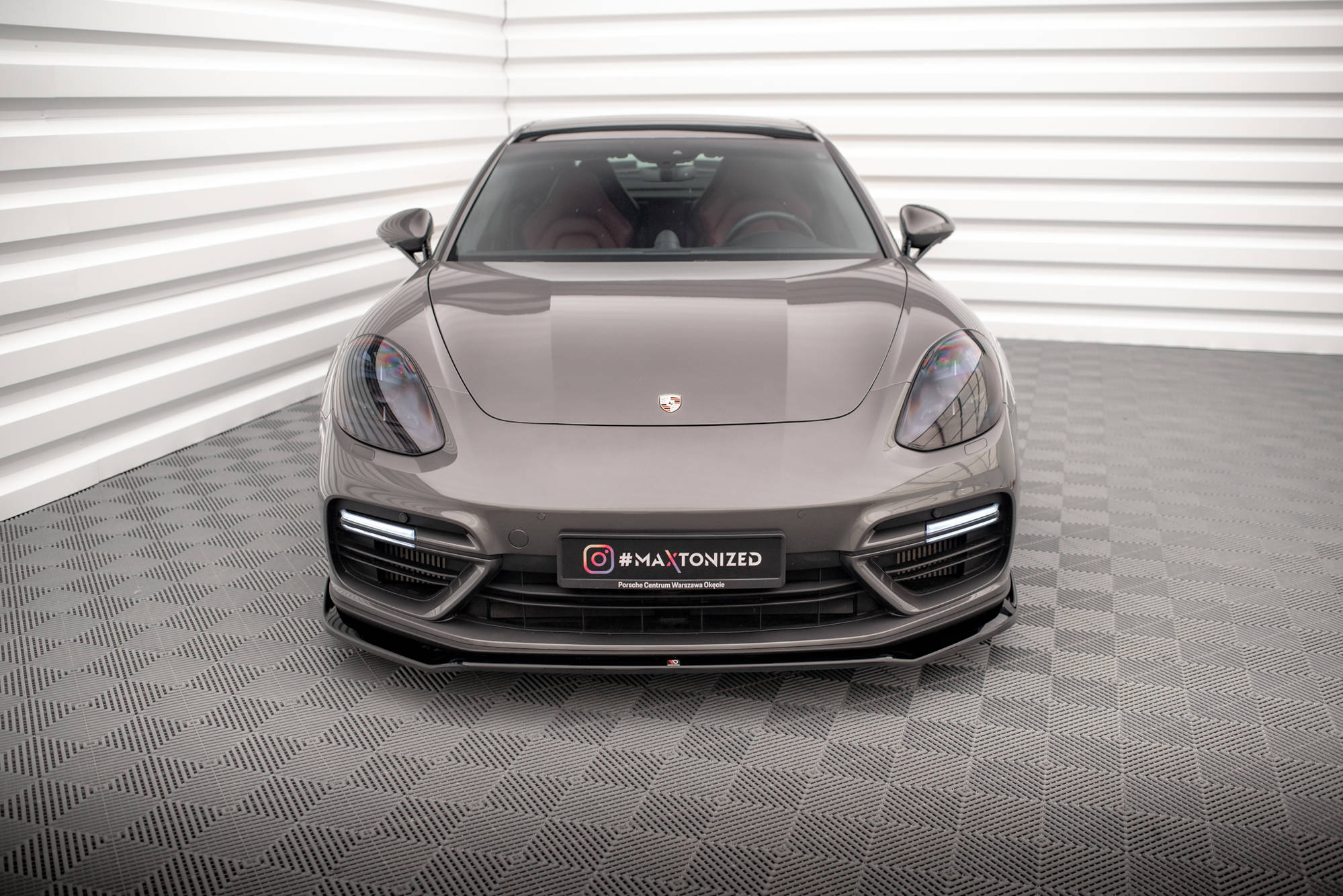 Street+ Spoilerlippe Front Ansatz V.2 passend für Porsche Panamera Turbo S E-Hybrid schwarz Hochglanz