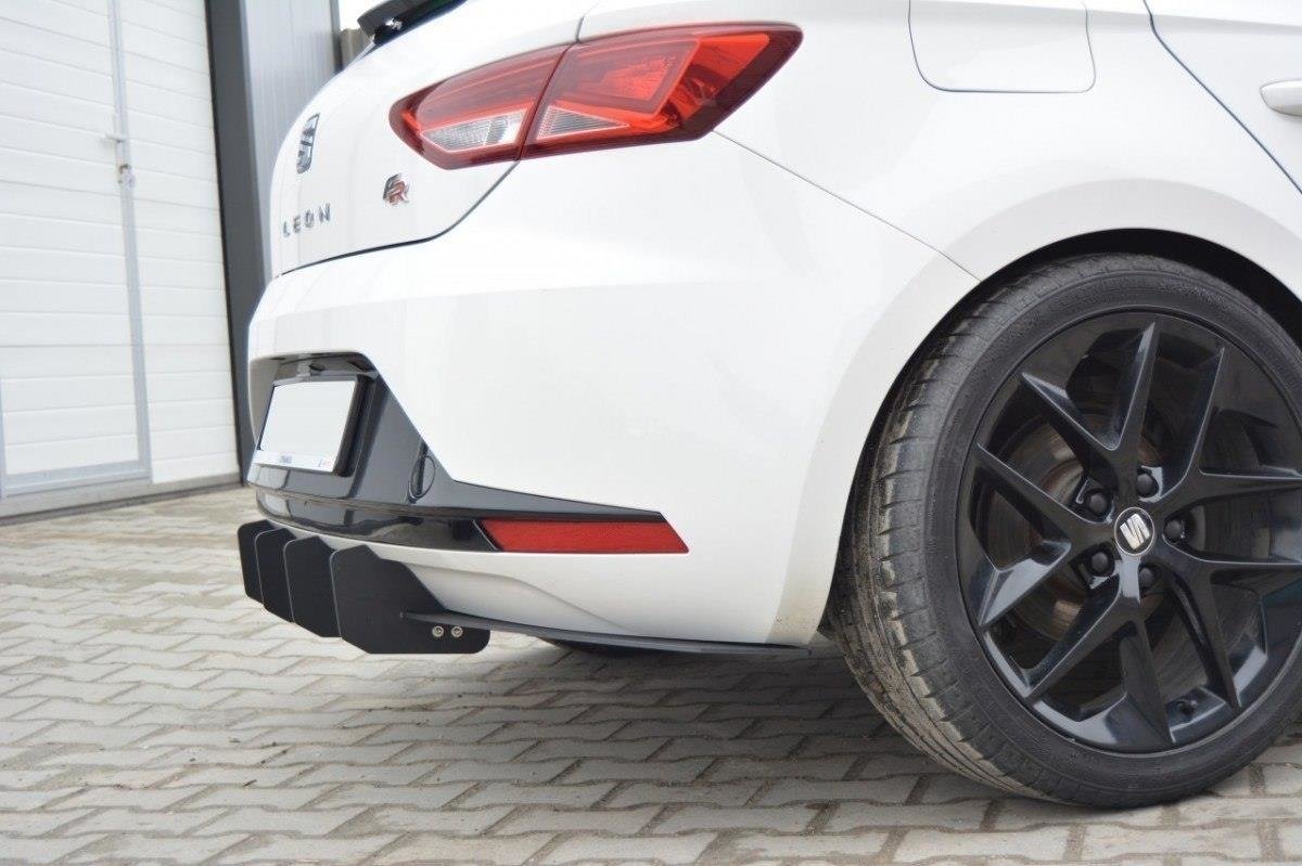Diffusor Heck Ansatz für Heckschürze für SEAT LEON III FR