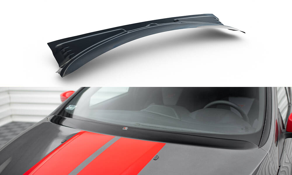 Verlängerung Motorhaube passend für Ford Focus Mk3 / Mk3 FL / ST / RS schwarz Hochglanz