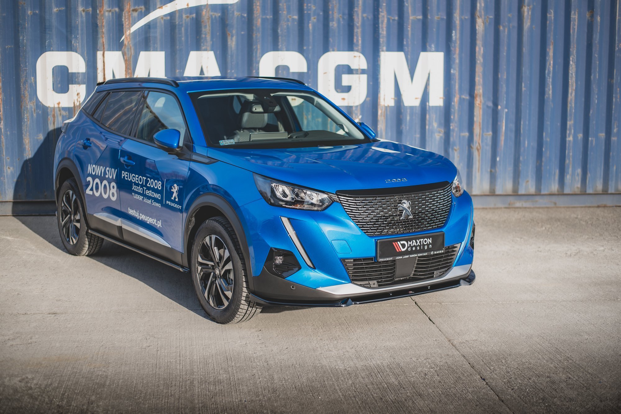 Street+ Spoilerlippe Front Ansatz V.1 passend für Peugeot 2008 Mk2 schwarz Hochglanz