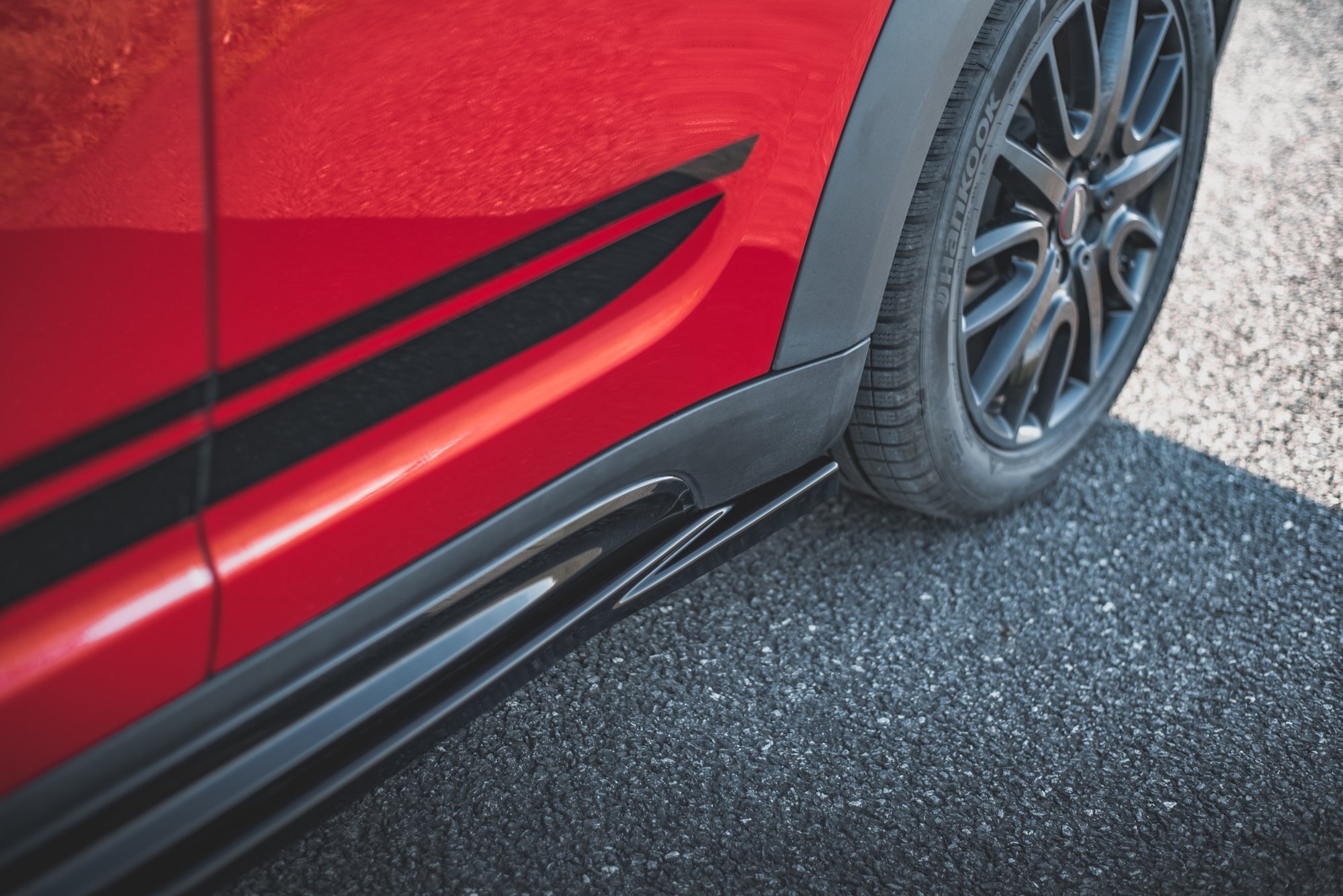 Street+ Seitenschweller Leisten passend für Mini Countryman Mk2 F60 JCW schwarz Hochglanz