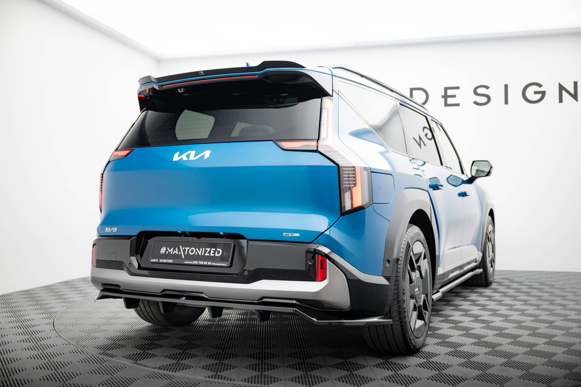 Street+ Mittlerer Diffusor RACE Heck Ansatz passend für Kia EV9 GT-Line Mk1 schwarz Hochglanz