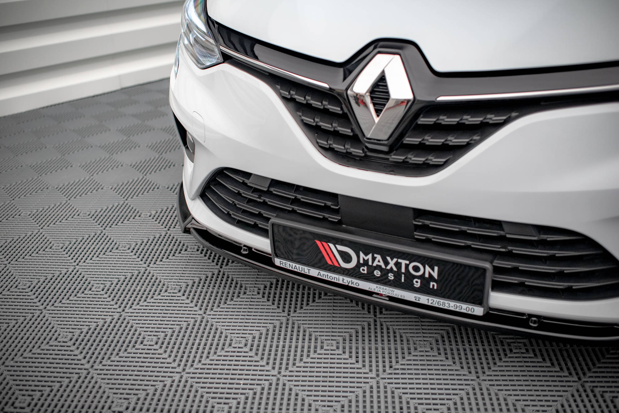 Street+ Spoilerlippe Front Ansatz V.2 passend für Renault Clio Mk5 schwarz Hochglanz