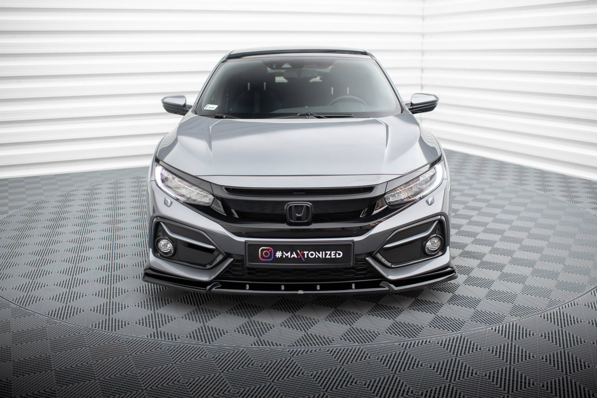 Street+ Spoilerlippe Front Ansatz passend für Honda Civic Sport Mk 10 schwarz Hochglanz