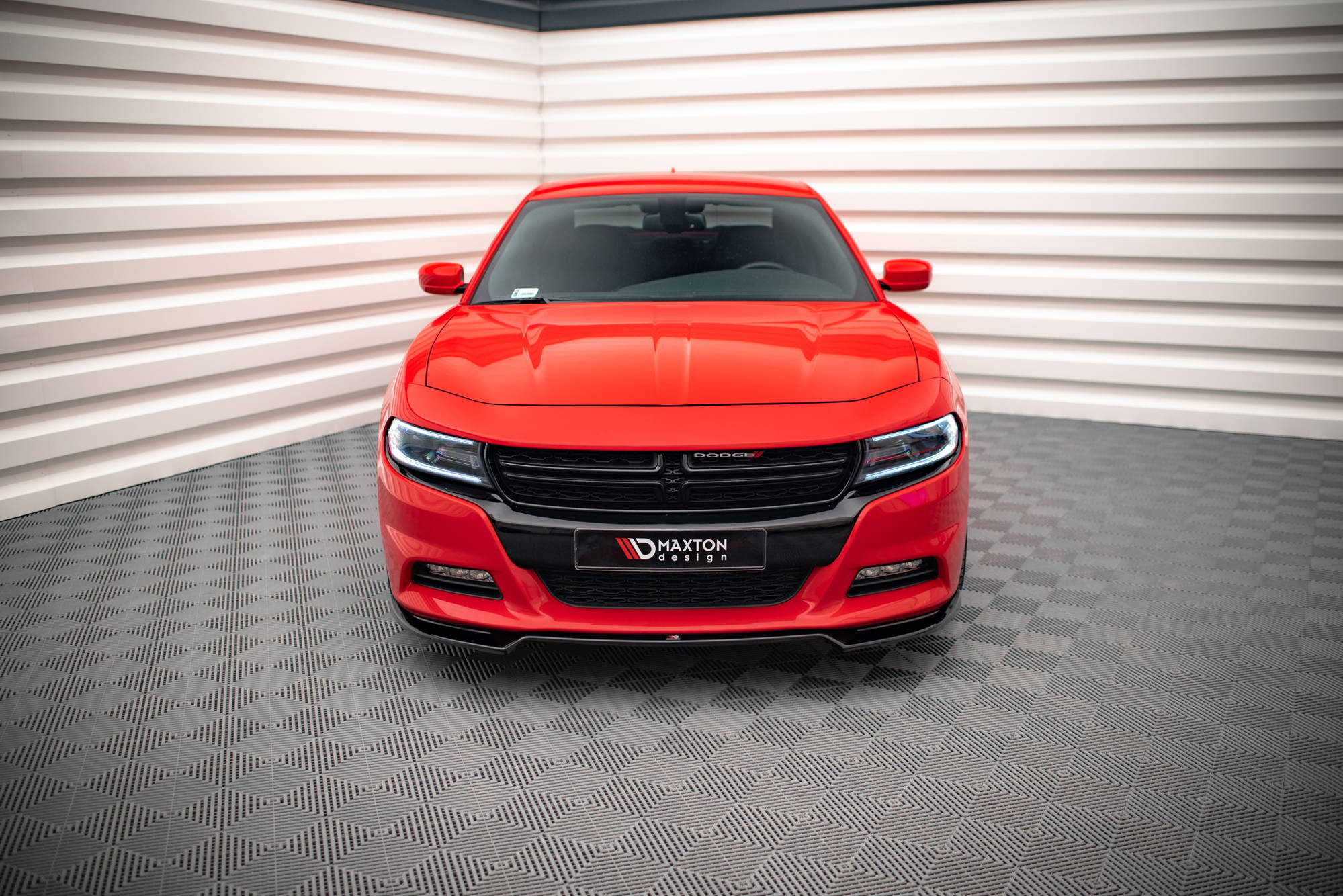Street+ Spoilerlippe Front Ansatz V.2 passend für Dodge Charger RT Mk7 FL schwarz Hochglanz