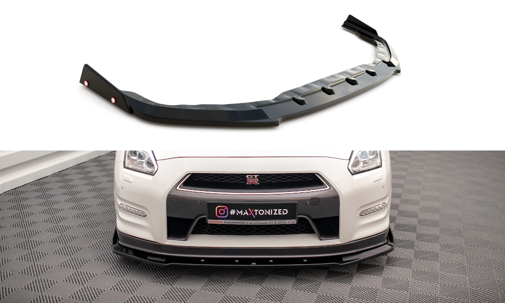 Street+ Spoilerlippe Front Ansatz + Flaps passend für Nissan GTR R35 FL