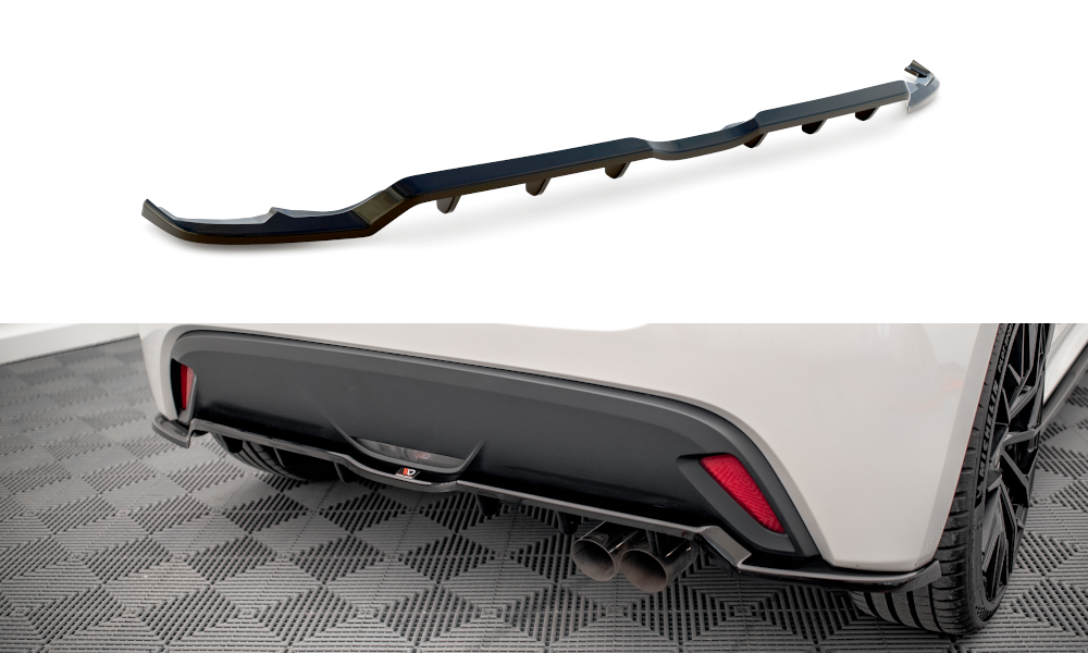 Street+ Mittlerer Diffusor RACE Heck Ansatz V.2 passend für Toyota Yaris Mk4 schwarz Hochglanz
