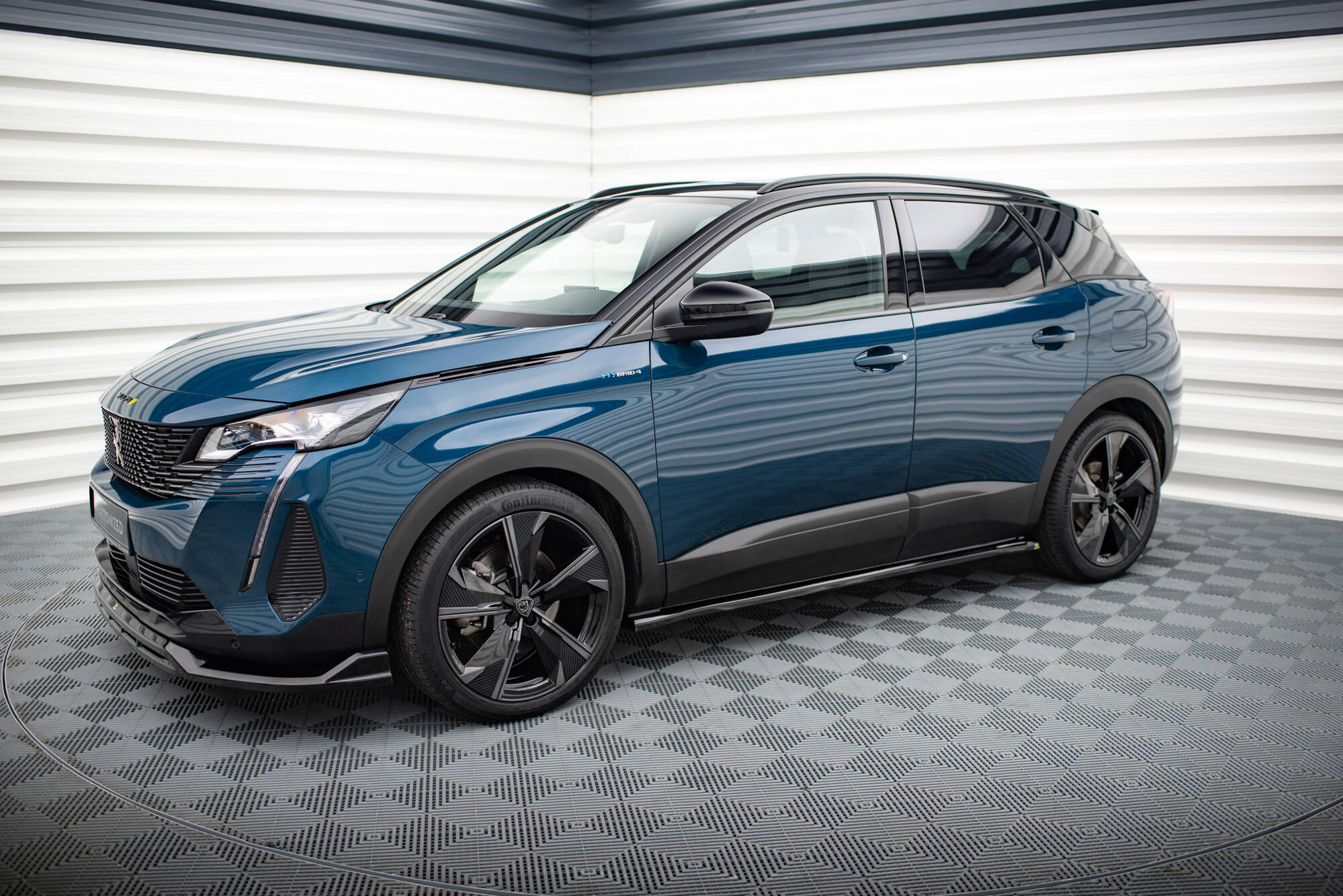 Street+ Seitenschweller Leisten passend für Peugeot 3008 GT-Line Mk2 FL schwarz Hochglanz