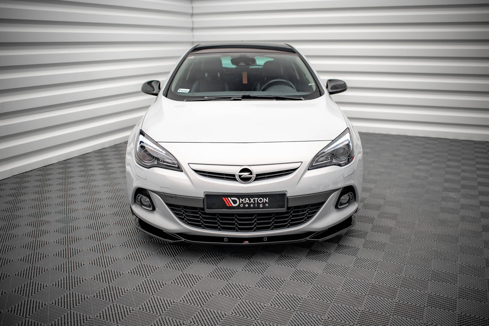Street+ Spoilerlippe Front Ansatz V.1 passend für Opel Astra GTC OPC-Line J schwarz Hochglanz
