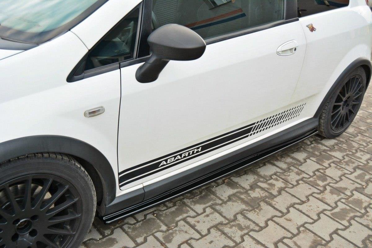 Street+ Seitenschweller Leisten passend für Fiat Grande Punto ABARTH schwarz Hochglanz