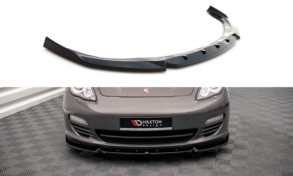 Street+ Spoilerlippe Front Ansatz V.2 passend für Porsche Panamera / Panamera Diesel 970 schwarz Hochglanz